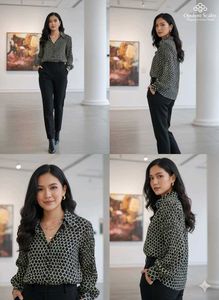 Printed Black Blouse
