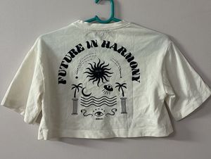 Bohomian white crop top