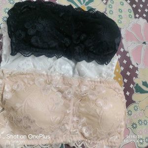 Lace Bandeau Bra Set