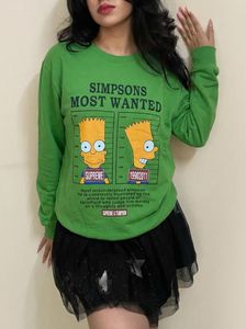 Supreme x Simpsons 'Most Wanted' Green Sweatshirt