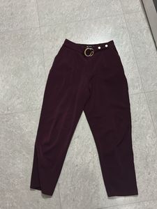 Wine Colour Formal Trouser For Women