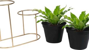 New Metal Hard Pot 2 Pc With Stand Brass