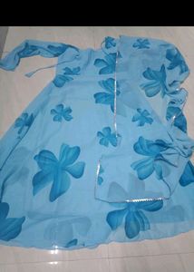New/Unused Blue Georgette Gown With Dupatta