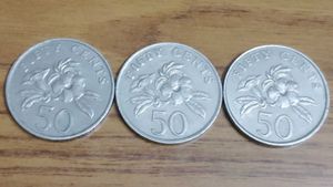 Rare Singapore Coins 3 Pcs Set.Combo