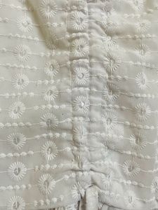 White Eyelet Puff Sleeve Crop Top