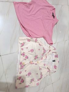 Pink Crop Top 2 Piece