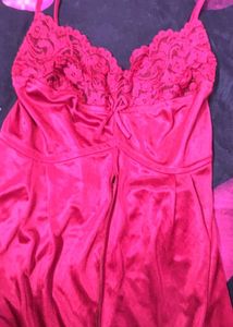 Burgundy Lace Nightgown