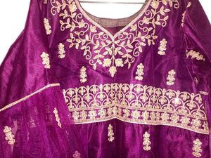 Wine Purple Sharara Lehenga Choli With Dupatta
