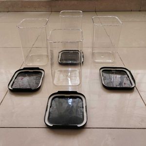 Unused Set of 4 Kitchen Storage Plastic Container