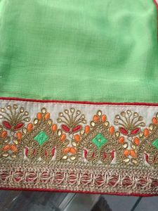 Green Embroidered Saree