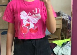 Pink Graphic Print Tee