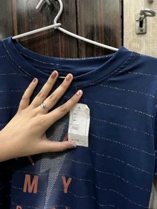 Blue Graphic Print Top