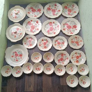 Dinner Set of 27 Pcs With 2 Serving Bowl Lid