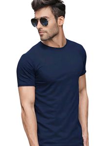 💥New Men&#39;s Premium Solid Cotton Navy Blue T-shirt