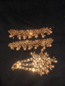 Bridal Set Long And Short Necklace, Earing, Nath, Mang Tika, Side Tika, Rings Totally New Never Used🥰