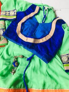 Perrot Green Lhenaga Choli