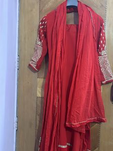 Red and Gold Salwar Kameez
