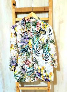 Floral Print Button-Down Shirt Size-44