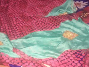 maroon  jati work saree