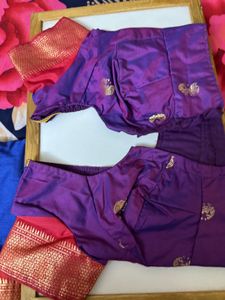 Royal Blue Red Saree