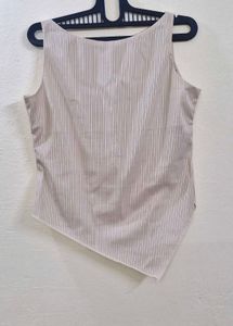 Beige Striped Tank Top