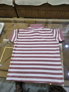 A Stripped T Shirt Of Pink And White Colour