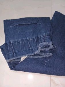 Paper Bag Waist Denim Pants