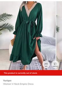 Green V-Neck Dress