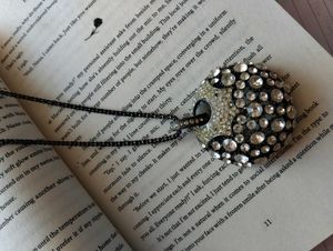 Beautiful Studded Black Metal Long Necklace