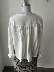 White Long Sleeve Peasant Top