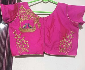 Embroidery Pink Blouse
