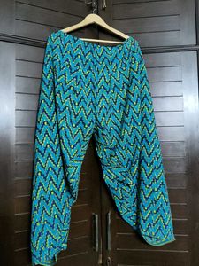 Blue Patterned Cotton Salwar