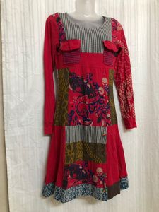 Alvacana Red Midi Long Sleeve Dress
