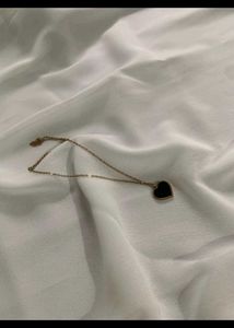 Rose Gold Chain with Black Heart Pendant