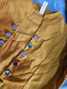 Mustard Button Down Top
