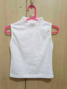 White Mock Neck Top