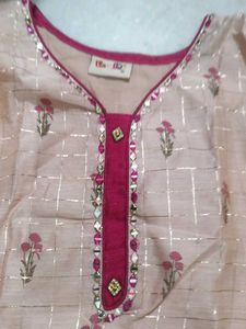 Pink Embroidery Kurta Set