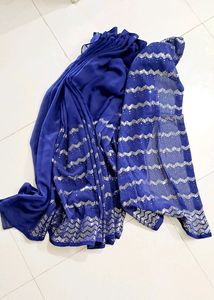 Navy Blue Sequinned Saees