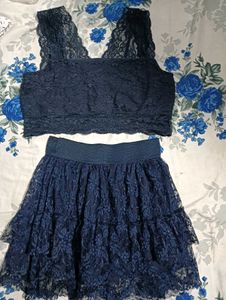 Lace Crop Top & Skirt Set 36,30