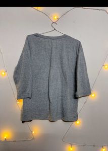 Grey Lace Detail Top