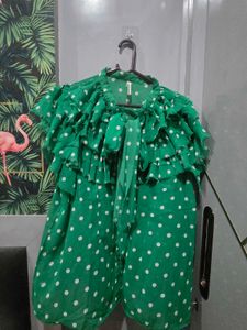 Green Polka Dot Top