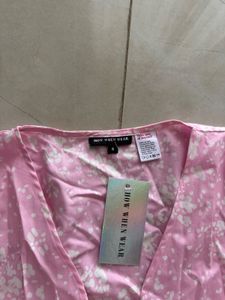 Pink Tie On Front Dress, New With Tag