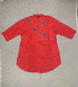 Light Red Embroidered Tunic