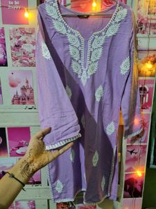 New Elegant Lavender Chikankari Kurta