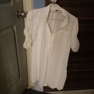 White Cotton Knee Length Kurti