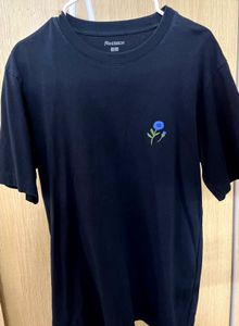 J.W. Anderson x Uniqlo Black T-Shirt with Blue Flo