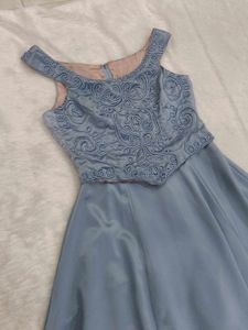 Blue Satin Gown