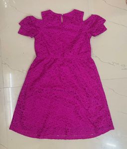 Hot Pink Cold Shoulder Dress