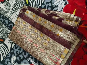 Elegant Purple Gold Pant Kameez