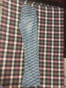 Graphic Print Flare Jeans